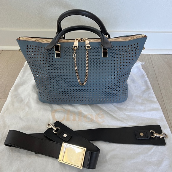 Chloe Baylee Satchel Perforated Leather Medium - Picture 1 of 9